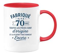quotedazur - Mug Humour Fabriqué Il Y A 70 Ans Toutes Les Pieces Sont D'origine Et La Plupart Fonctionnent Encore - Cadeau Vintage Tasse Authentique Pour Amateurs