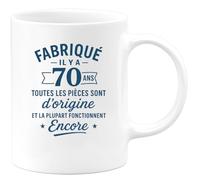 quotedazur - Mug Humour Fabriqué Il Y A 70 Ans Toutes Les Pieces Sont D'origine Et La Plupart Fonctionnent Encore Cadeau Vintage Tasse Authentique Pour Amateurs