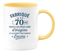 quotedazur - Mug Humour Fabriqué Il Y A 70 Ans Toutes Les Pieces Sont D'origine Et La Plupart Fonctionnent Encore Cadeau Vintage Tasse Authentique Pour Amateurs