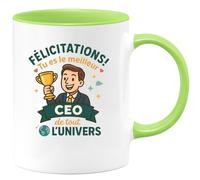 quotedazur - Mug Humour Félicitations Meilleur Ceo De Tout L'univers, Un Cadeau Unique Original Tasse Pour Homme Exceptionnel Et Talentueux