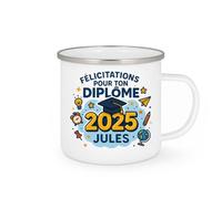 quotedazur - Mug Humour Félicitations Pour Ton Diplôme 2025 Jules - Cadeau Tasse - Cadeau Original En Tasse Pour Diplômé 2025