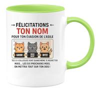 quotedazur - Mug Humour Félicitations Pour Ton Évasion De L'asile Tes Ex-collègues - Idée Cadeau Humoristique Tasse Pour Collègues Original