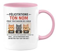 quotedazur - Mug Humour Félicitations Pour Ton Évasion De L'asile Tes Ex-collègues - Idée Cadeau Humoristique Tasse Pour Collègues Original