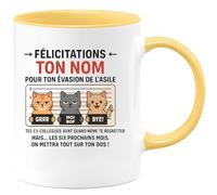 quotedazur - Mug Humour Félicitations Pour Ton Évasion De L'asile Tes Ex-collègues - Idée Cadeau Humoristique Tasse Pour Collègues Original