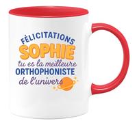 quotedazur - Mug Humour Félicitations Sophie, Meilleure Orthophoniste De L'univers Un Message Unique Cadeau Original Tasse Pour Femme Passionnée Et Dévouée