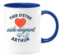 quotedazur - Mug Humour Fier D'être Aide-soignant Arthur Prénom Personnalisé Cadeau Original Tasse Unique