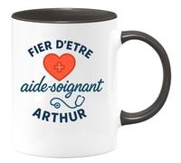quotedazur - Mug Humour Fier D'être Aide-soignant Arthur Prénom Personnalisé Cadeau Original Tasse Unique