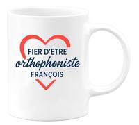 quotedazur - Mug Humour Fier D'être Orthophoniste François Idée Cadeau Originale Tasse Personnalisée Pour Professionnel