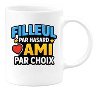 quotedazur - Mug Humour Filleul Par Hasard, Ami Choix Message D'affection Unique Idée Cadeau Originale Tasse Personnalisée Pour Et Amie Proche