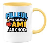 quotedazur - Mug Humour Filleul Par Hasard, Ami Choix Message D'affection Unique Idée Cadeau Originale Tasse Personnalisée Pour Et Amie Proche