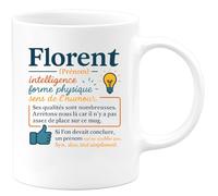 quotedazur - Mug Humour Florent Qualités Nombreuses Intelligence, Forme, Un Prénom Inoubliable, Synonyme De Dieu. Idée Cadeau Parfaite Tasse Originale Pour Unique