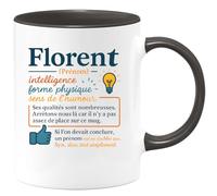 quotedazur - Mug Humour Florent Qualités Nombreuses Intelligence, Forme, Un Prénom Inoubliable, Synonyme De Dieu. Idée Cadeau Parfaite Tasse Originale Pour Unique