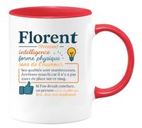 quotedazur - Mug Humour Florent Qualités Nombreuses Intelligence, Forme, Un Prénom Inoubliable, Synonyme De Dieu. Idée Cadeau Parfaite Tasse Originale Pour Unique