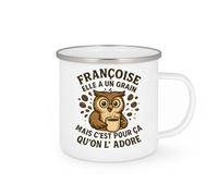 quotedazur - Mug Humour Françoise, Elle A Un Grain, Mais C'est Pour Ça Qu'on L'adore, Vrai Cadeau Idée Originale Tasse Femme Pleine De Charme Et D'humour