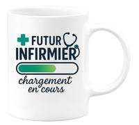 quotedazur - Mug Humour Futur Infirmier Chargement En Cours, Parfait Pour Futurs Pros Cadeau Original Avec Tasse Personnalisée Idéale