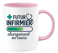 quotedazur - Mug Humour Futur Infirmier Chargement En Cours, Parfait Pour Futurs Pros Cadeau Original Avec Tasse Personnalisée Idéale