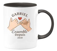 quotedazur - Mug Humour Gabriel Juliette Ensemble Depuis 2020 Cadeau Couple Romantique Personnalisé Idéal Tasse Amoureux Design Original Et Personnalisable