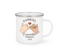 quotedazur - Mug Humour Gabriel Juliette Ensemble Depuis 2020 Cadeau Couple Romantique Personnalisé Idéal Tasse Amoureux Design Original Et Personnalisable