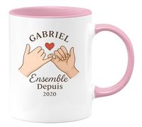 quotedazur - Mug Humour Gabriel Juliette Ensemble Depuis 2020 Cadeau Couple Romantique Personnalisé Idéal Tasse Amoureux Design Original Et Personnalisable