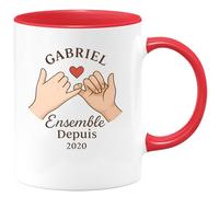 quotedazur - Mug Humour Gabriel Juliette Ensemble Depuis 2020 Cadeau Couple Romantique Personnalisé Idéal Tasse Amoureux Design Original Et Personnalisable