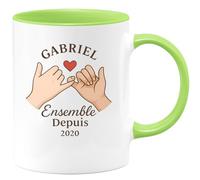 quotedazur - Mug Humour Gabriel Juliette Ensemble Depuis 2020 Cadeau Couple Romantique Personnalisé Idéal Tasse Amoureux Design Original Et Personnalisable
