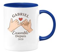 quotedazur - Mug Humour Gabriel Juliette Ensemble Depuis 2020 Cadeau Couple Romantique Personnalisé Idéal Tasse Amoureux Design Original Et Personnalisable
