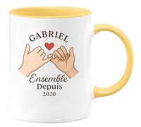 quotedazur - Mug Humour Gabriel Juliette Ensemble Depuis 2020 Cadeau Couple Romantique Personnalisé Idéal Tasse Amoureux Design Original Et Personnalisable
