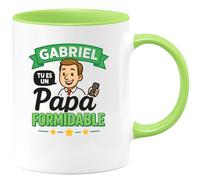 quotedazur - Mug Humour Gabriel, Tu Es Un Papa Formidable, Cadeau Unique Et Spécial Idée Originale Tasse Personnalisée Pour