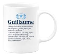 quotedazur - Mug Humour Guillaume Intelligence, Forme Physique, Un Prénom Inoubliable, Synonyme De Dieu. Idée Cadeau Originale Tasse Personnalisée Pour Homme Unique