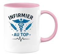 quotedazur - Mug Humour Infirmier Au Top - Cadeau Idéal Pour Infirmière, Tasse Originale Et Pratique