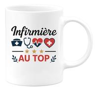 quotedazur - Mug Humour Infirmière Au Top - Cadeau original pour soignantes fières et dévouées