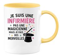 quotedazur - Mug Humour Infirmière Fière Pas Magicienne, Mais Réalise Des Merveilles Chaque Jour Idéal Cadeau Tasse Pour Moments Magiques Et Bien-Être