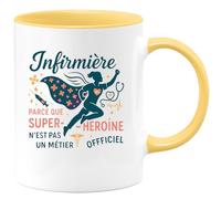 quotedazur - Mug Humour Infirmière : parce que super-héroïne n'est pas un métier officiel - Cadeau Infirmière Femme