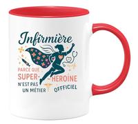 quotedazur - Mug Humour Infirmière : parce que super-héroïne n'est pas un métier officiel - Cadeau Infirmière Femme