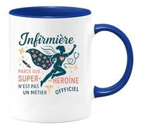 quotedazur - Mug Humour Infirmière : parce que super-héroïne n'est pas un métier officiel - Cadeau Infirmière Femme