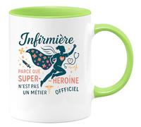 quotedazur - Mug Humour Infirmière : parce que super-héroïne n'est pas un métier officiel - Cadeau Infirmière Femme