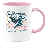 quotedazur - Mug Humour Infirmière : parce que super-héroïne n'est pas un métier officiel - Cadeau Infirmière Femme