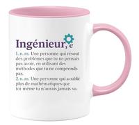 quotedazur - Mug Humour Ingénieur, E Une Personne Qui Résout Des Problèmes Avec Méthodes Incomprises Et Maîtrise Les Maths Bien Au-Delà. Cadeau Original Pour Tasse Humoristique