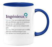 quotedazur - Mug Humour Ingénieur, E Une Personne Qui Résout Des Problèmes Avec Méthodes Incomprises Et Maîtrise Les Maths Bien Au-Delà. Cadeau Original Pour Tasse Humoristique