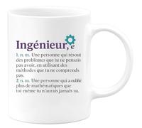 quotedazur - Mug Humour Ingénieur, E Une Personne Qui Résout Des Problèmes Avec Méthodes Incomprises Et Maîtrise Les Maths Bien Au-Delà. Cadeau Original Pour Tasse Humoristique