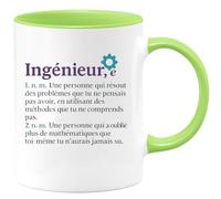 quotedazur - Mug Humour Ingénieur, E Une Personne Qui Résout Des Problèmes Avec Méthodes Incomprises Et Maîtrise Les Maths Bien Au-Delà. Cadeau Original Pour Tasse Humoristique