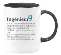 quotedazur - Mug Humour Ingénieur, E Une Personne Qui Résout Des Problèmes Avec Méthodes Incomprises Et Maîtrise Les Maths Bien Au-Delà. Cadeau Original Pour Tasse Humoristique