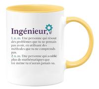 quotedazur - Mug Humour Ingénieur, E Une Personne Qui Résout Des Problèmes Avec Méthodes Incomprises Et Maîtrise Les Maths Bien Au-Delà. Cadeau Original Pour Tasse Humoristique