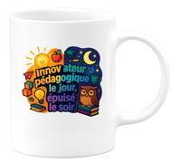 quotedazur - Mug Humour Innovateur pédagogique le jour, épuisé le soir - Cadeau Maître d'école Homme