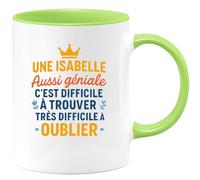 quotedazur - Mug Humour Isabelle, Géniale À Trouver, Difficile Quitter, Impossible Oublier, Cadeau Parfait. Idéal Tasse Personnalisée Pour Unique