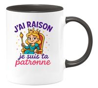 quotedazur - Mug Humour J’Ai Raison Je Suis Ta Patronne Tasse Cadeau Anniversaire Noël