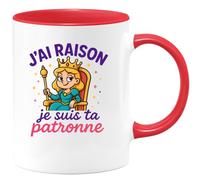 quotedazur - Mug Humour J’Ai Raison Je Suis Ta Patronne - Tasse Patronne, Cadeau Anniversaire Noël