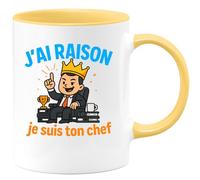 quotedazur - Mug Humour J’Ai Raison Je Suis Ton Chef Tasse Cadeau Anniversaire Noël