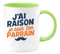 quotedazur - Mug Humour J’Ai Raison Je Suis Ton Parrain Tasse Cadeau Anniversaire Noël