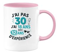 quotedazur - Mug Humour J'ai 18 Ans Avec 12 Ans D'expérience, Pas 30 - Idée Cadeau Originale De Tasse Humoristique Pour Homme